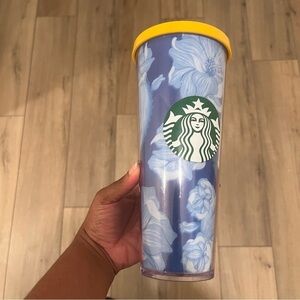 Starbucks Blue Desert Cactus Flower Venti Tumbler 24 oz Cold Cup
